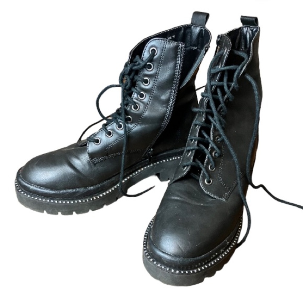 black zip side rhinestone embellishments